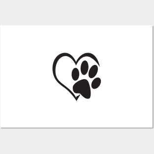 Dog Paw Love Heart Posters and Art